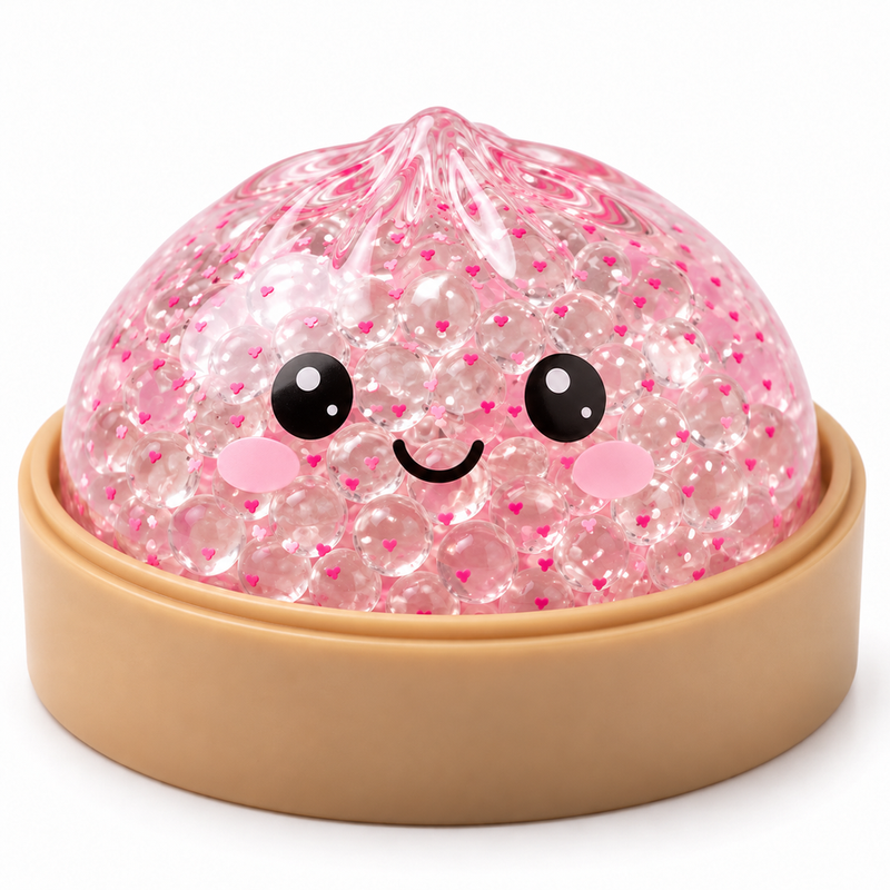 Squishy Dumpling Orbeez Glitter rosado con bolitas orbeez