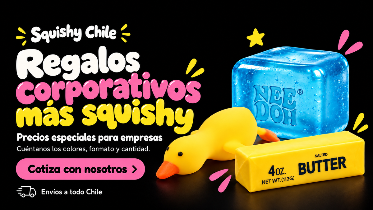 Regalos corporativos antiestrés con squishies para equipos y empresas en Chile