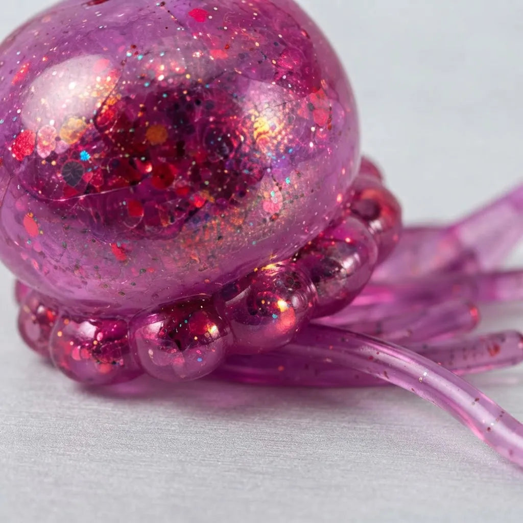 Medusa Glitter morada en contexto, foto original del CDN