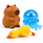 Animal Lover Azul · capibara, patito y medusa glitter azul