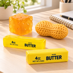 Squishy Box Foodie Mix en contexto de escritorio con cuatro piezas intactas