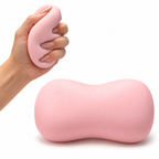 Squishy Jabón Crunchy rosado apretado en la mano