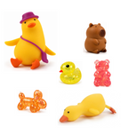Squishy Box Animal Lover Grande Amarillo / Naranjo / Rosado — productos originales sobre fondo blanco
