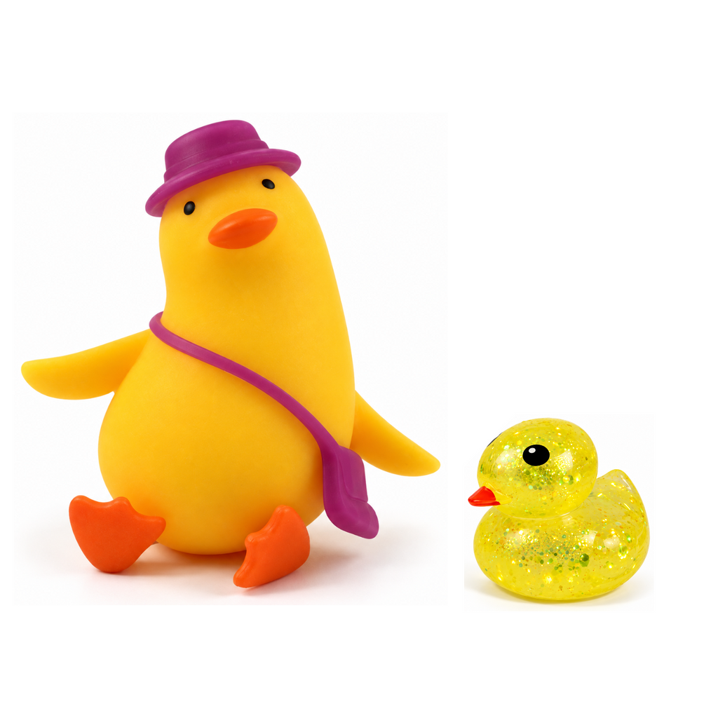 Squishy Box Dúo Patitos Amarillo / Amarillo — productos originales sobre fondo blanco