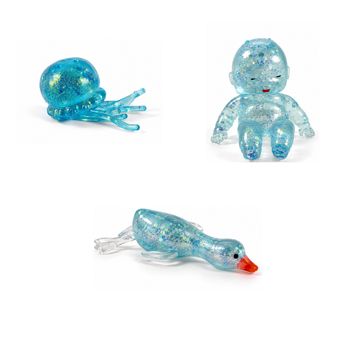 Portada Squishy Box Glitter Azul con productos originales